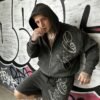 Custom Washed Embroidered Zip Hoodie Set - Style 1488A2 - product detail view 7 Custom Washed Embroidered Zip Hoodie Set - Style 1488A2 - product detail view 7