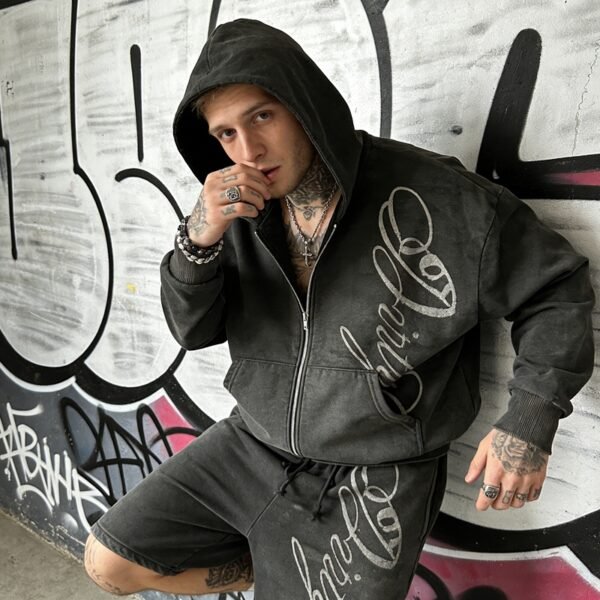 Custom Washed Embroidered Zip Hoodie Set - Style 1488A2 - product detail view 7 Custom Washed Embroidered Zip Hoodie Set - Style 1488A2 - product detail view 7