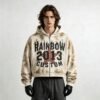 Custom Washed Flame Graphic Zip Hoodie | 25C09A8D - Style 25C09A - product detail view 3