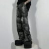 Custom Washed Zip Detail Flare Jeans - Style 085780 - product detail view 2