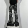 Custom Washed Zip Detail Flare Jeans - Style 085780 - product detail view 9