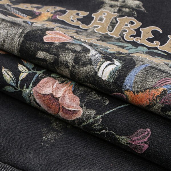 Custom Washed Floral Back Graphic Pullover Hoodie - Style B30A63 - product detail view 4 Custom Washed Floral Back Graphic Pullover Hoodie - Style B30A63 - product detail view 4