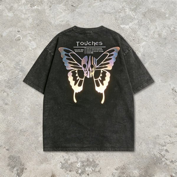 Custom Washed Foil Graphic Streetwear T-Shirt | - Style 2898AB Custom Washed Foil Graphic Streetwear T-Shirt | - Style 2898AB