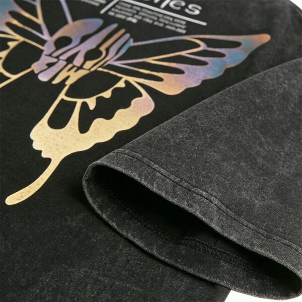 Custom Washed Foil Graphic Streetwear T-Shirt | - Style 2898AB - product detail view 7 Custom Washed Foil Graphic Streetwear T-Shirt | - Style 2898AB - product detail view 7
