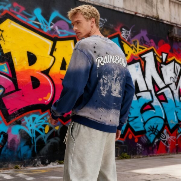 Custom Washed Graphic Crewneck Sweatshirt | VW-FBF381D3 - Style FBF381 - product detail view 5 Custom Washed Graphic Crewneck Sweatshirt | VW-FBF381D3 - Style FBF381 - product detail view 5