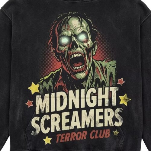 Custom Washed Distressed Horror Graphic Pullover Hoodie - Style 93E03B Custom Washed Distressed Horror Graphic Pullover Hoodie - Style 93E03B