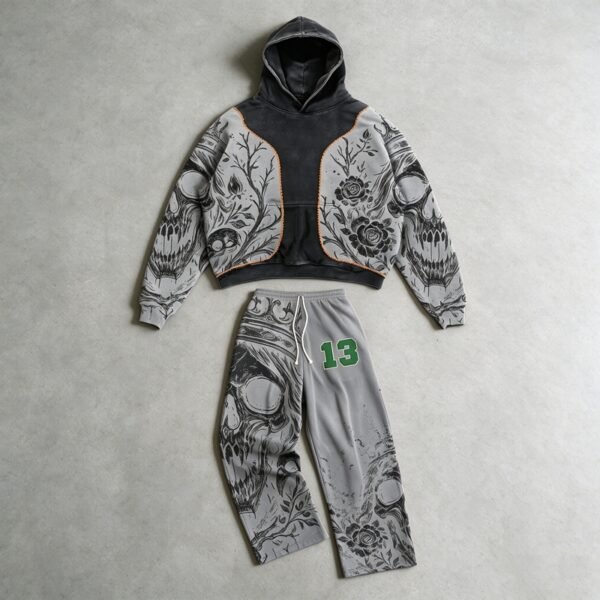 Custom Washed Graphic Hoodie and Sweatpant Set 71A525 - Style 71A525 - product detail view 6