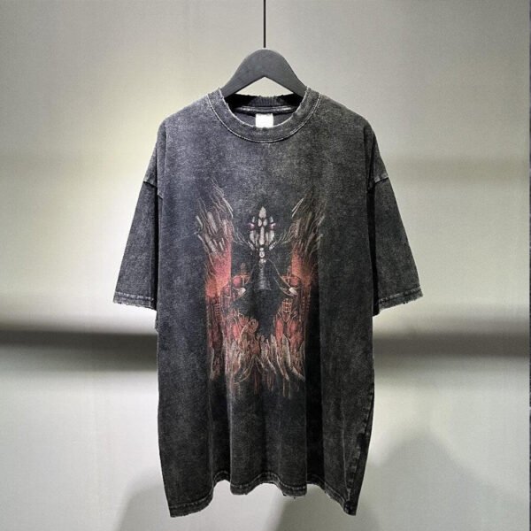 Custom Washed Graphic Oversized T-Shirt - 8043A1 - Style 8043A1 - product detail view 8 Custom Washed Graphic Oversized T-Shirt - 8043A1 - Style 8043A1 - product detail view 8