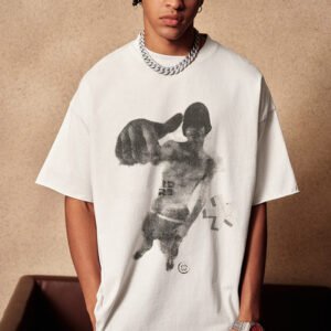 Custom Washed Silhouette Graphic Oversized T-Shirt - Style 5376EB