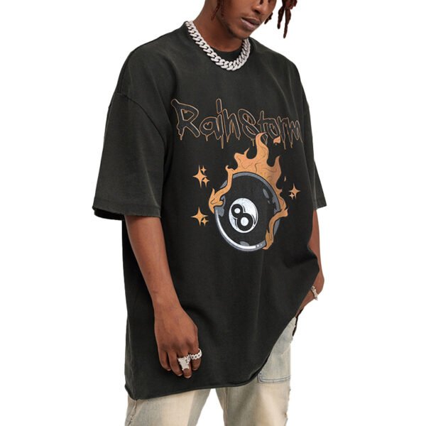 Custom Washed Graphic Oversized T-Shirt | - Style C0C6E9 - product detail view 3 Custom Washed Graphic Oversized T-Shirt | - Style C0C6E9 - product detail view 3