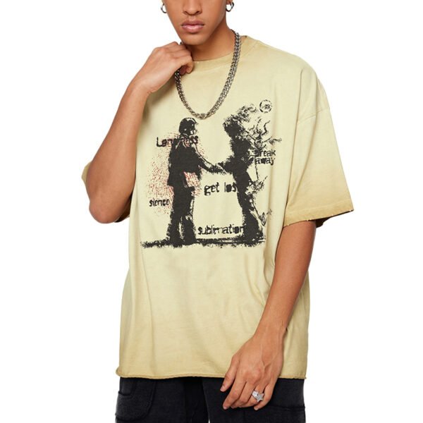 Custom Washed Flame Graphic Oversized T-Shirt | VW-CB84 - Style CB84F9 - product detail view 3 Custom Washed Flame Graphic Oversized T-Shirt | VW-CB84 - Style CB84F9 - product detail view 3
