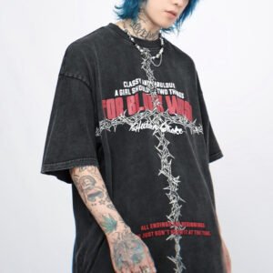 Custom Washed Graphic Short-Sleeve Sweatshirt - VW-7C1C - Style 7C1CCB