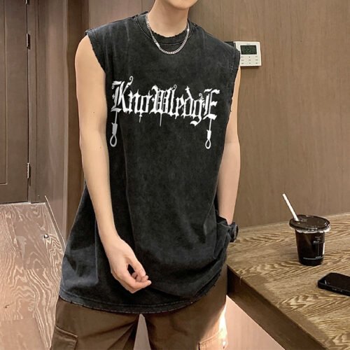 Custom Washed Graphic Sleeveless Tank Top - Style 0D3AA3 Custom Washed Graphic Sleeveless Tank Top - Style 0D3AA3