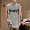 Custom Washed Graphic Sleeveless Tank Top - Style 0D3AA3 - product detail view 2 Custom Washed Graphic Sleeveless Tank Top - Style 0D3AA3 - product detail view 2