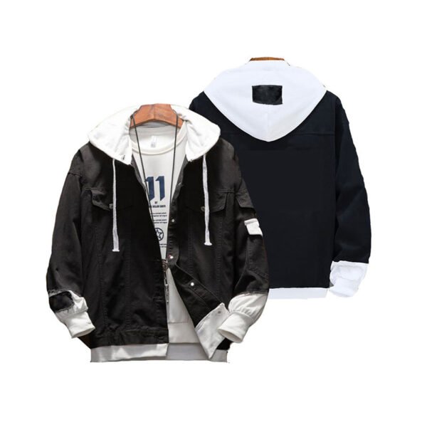 Custom Layered Hooded Washed Street Jacket | - Style 064440 - product detail view 5 Custom Layered Hooded Washed Street Jacket | - Style 064440 - product detail view 5