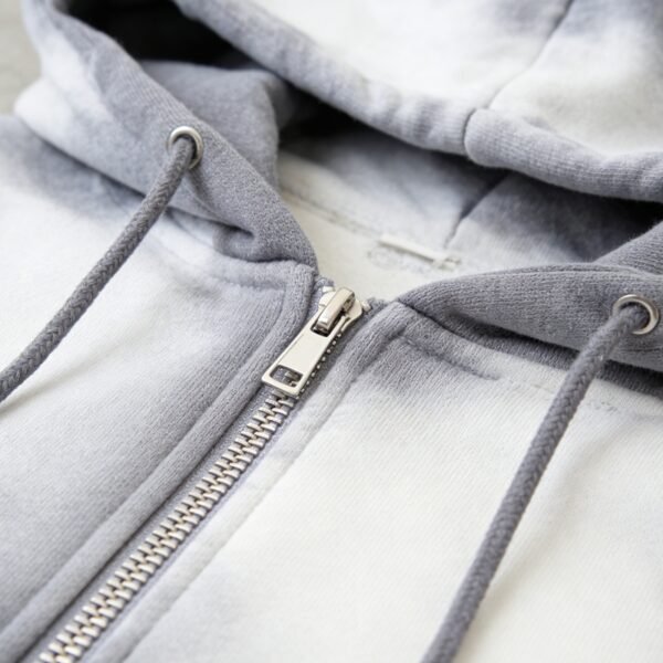Custom Washed Zip Hoodie and Shorts Set | - Style C9B535 - product detail view 2 Custom Washed Zip Hoodie and Shorts Set | - Style C9B535 - product detail view 2