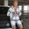Custom Washed Zip Hoodie and Shorts Set | - Style C9B535 - product detail view 10 Custom Washed Zip Hoodie and Shorts Set | - Style C9B535 - product detail view 10