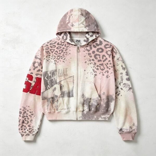 Custom Leopard Washed Boxy Zip Hoodie - Style 7DC83D Custom Leopard Washed Boxy Zip Hoodie - Style 7DC83D
