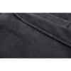 Close-up of dark grey washed straight-leg shorts