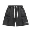 Custom Washed Loose Straight-Leg Shorts - Style AE8D4E - product detail view 4