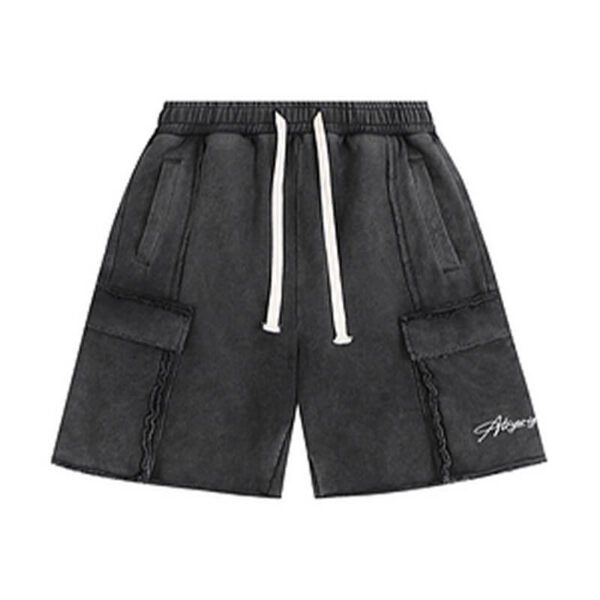 Custom Washed Loose Straight-Leg Shorts - Style AE8D4E - product detail view 6