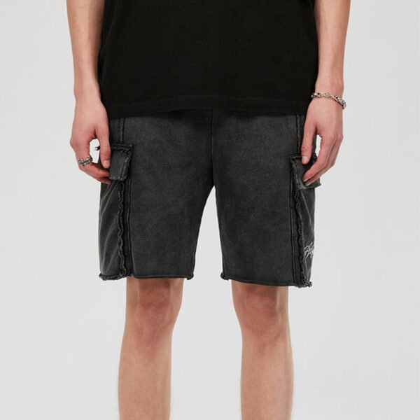 Custom Washed Loose Straight-Leg Shorts - Style AE8D4E - product detail view 8