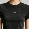 Custom Washed Metal Badge Crop T-Shirt - Style 6CCF22 - product detail view 3 Custom Washed Metal Badge Crop T-Shirt - Style 6CCF22 - product detail view 3