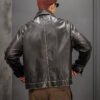 Custom Washed Leather-Look Motorcycle Jacket - Style 8E15CC - product detail view 2 Custom Washed Leather-Look Motorcycle Jacket - Style 8E15CC - product detail view 2