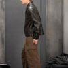 Custom Washed Leather-Look Motorcycle Jacket - Style 8E15CC - product detail view 9 Custom Washed Leather-Look Motorcycle Jacket - Style 8E15CC - product detail view 9