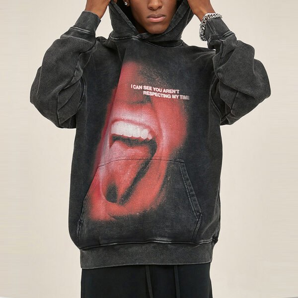 Custom Washed Mouth Graphic Pullover Hoodie - Style BDF640 Custom Washed Mouth Graphic Pullover Hoodie - Style BDF640