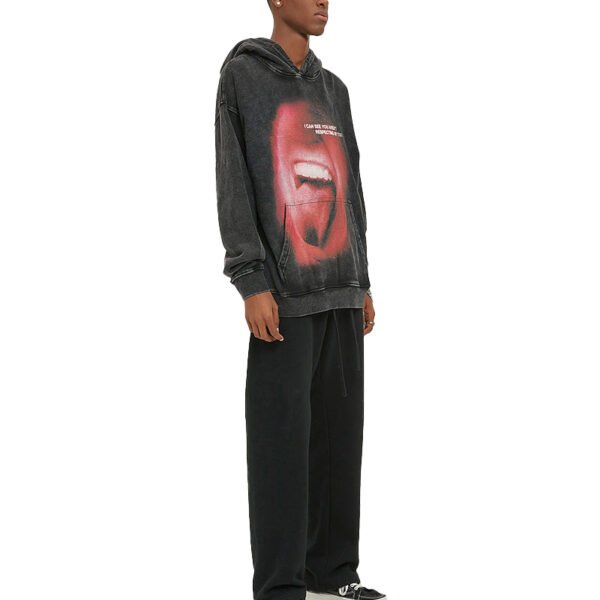 Custom Washed Mouth Graphic Pullover Hoodie - Style BDF640 - product detail view 5 Custom Washed Mouth Graphic Pullover Hoodie - Style BDF640 - product detail view 5