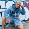 Custom Washed Multi-Pocket Hoodie Short Set - Style 311CAC - product detail view 6