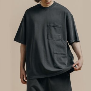 Custom Multi-Pocket Washed Oversized T-Shirt | VW-TS-068 - Style E68BDB