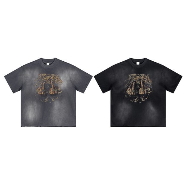 Custom Washed Oversized Graphic Crewneck T-Shirt - Style 6CE15A - product detail view 2