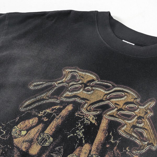Custom Washed Oversized Graphic Crewneck T-Shirt - Style 6CE15A - product detail view 3