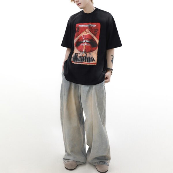 Custom Washed Oversized Graphic T-Shirt - Style EEAE9B - product detail view 4 Custom Washed Oversized Graphic T-Shirt - Style EEAE9B - product detail view 4