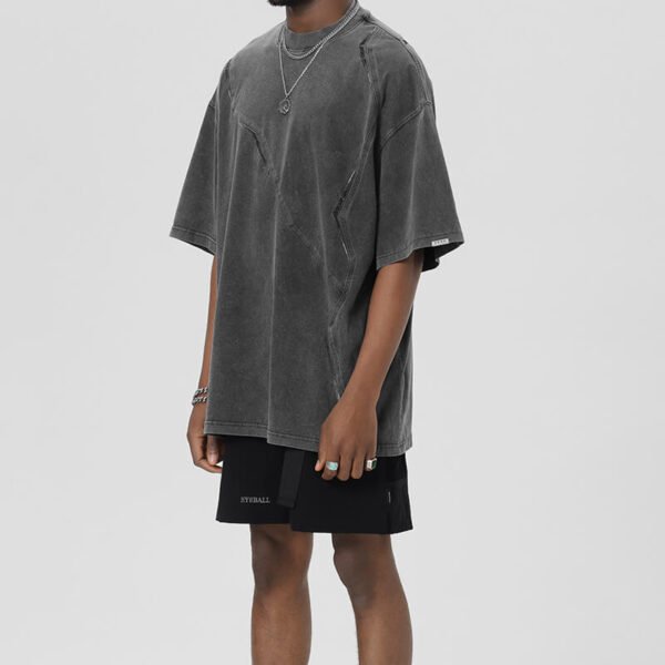 Custom Washed Panel-Seam Oversized T-Shirt - Style B861B6 - product detail view 2