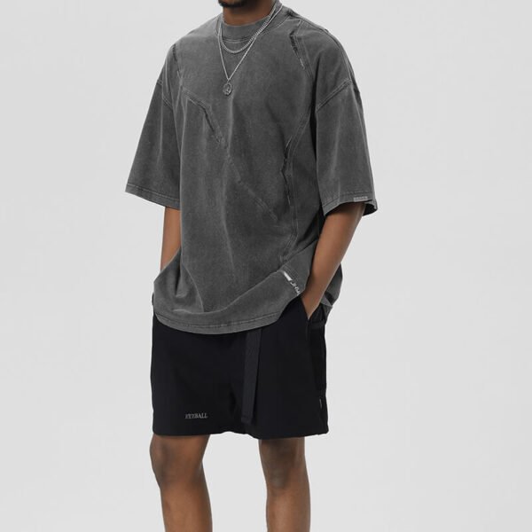 Custom Washed Panel-Seam Oversized T-Shirt - Style B861B6 - product detail view 3
