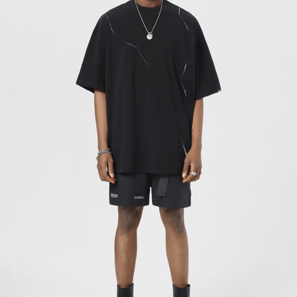Custom Washed Panel-Seam Oversized T-Shirt - Style B861B6 - product detail view 4