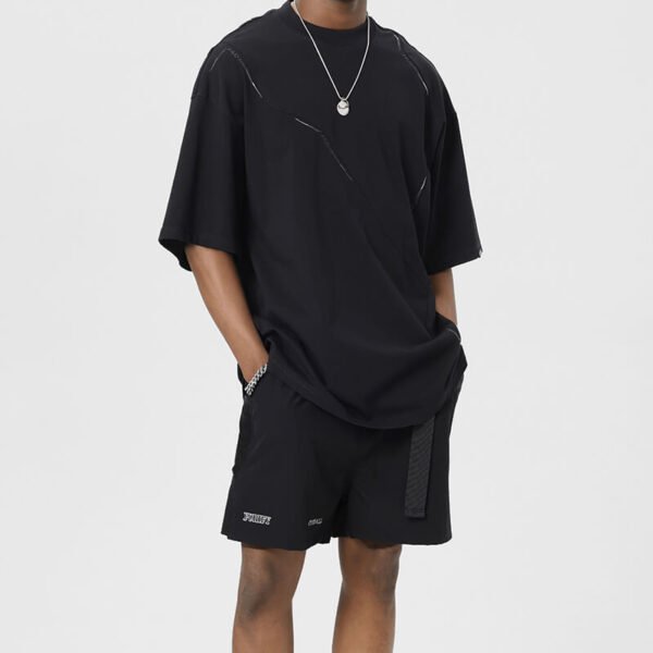 Custom Washed Panel-Seam Oversized T-Shirt - Style B861B6 - product detail view 5