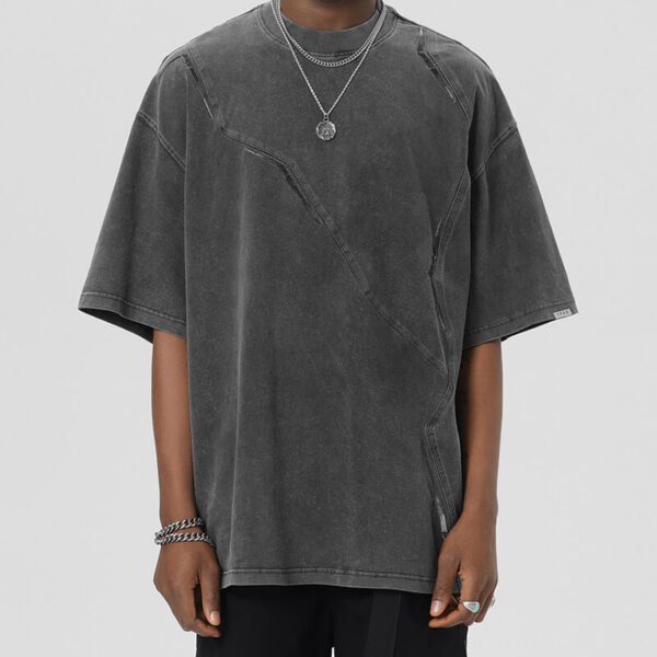 Custom Washed Panel-Seam Oversized T-Shirt - Style B861B6 - product detail view 6