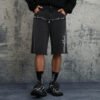 Custom Washed Patchwork Denim-Look Street Shorts - Style 8E3762 - product detail view 5