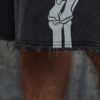 Custom Washed Patchwork Denim-Look Street Shorts - Style 8E3762 - product detail view 7