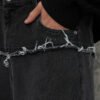 Custom Washed Patchwork Denim-Look Street Shorts - Style 8E3762 - product detail view 10