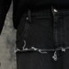 Custom Washed Patchwork Denim-Look Street Shorts - Style 8E3762 - product detail view 11