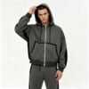 Custom Washed Patchwork Zip Hoodie - Style 931553 - product detail view 3 Custom Washed Patchwork Zip Hoodie - Style 931553 - product detail view 3