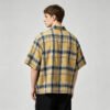 Custom Washed Plaid Rubber Print Short Sleeve Shirt - Style B67ADF - product detail view 6