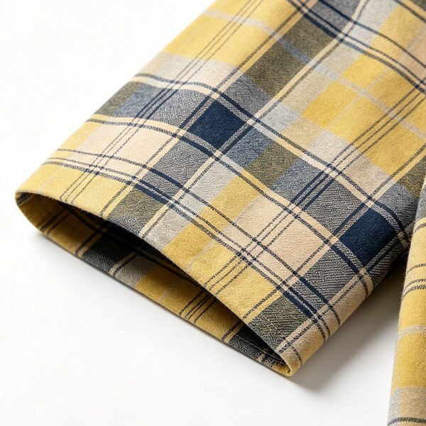 Custom Washed Plaid Rubber Print Short Sleeve Shirt - Style B67ADF - product detail view 7