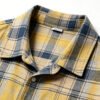 Custom Washed Plaid Rubber Print Short Sleeve Shirt - Style B67ADF - product detail view 8