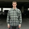 Custom Washed Plaid Screen Print Shirt - Style 59AD93 Custom Washed Plaid Screen Print Shirt - Style 59AD93